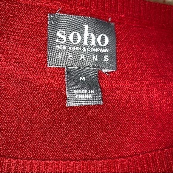 NEW YORK & COMPANY Red Dolman Sleeve Sweater size medium - Picture 6 of 8